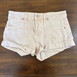 We The Free Beginners Luck Low Rise Slouch Denim Shorts Off White 27 TAG  (30”W)